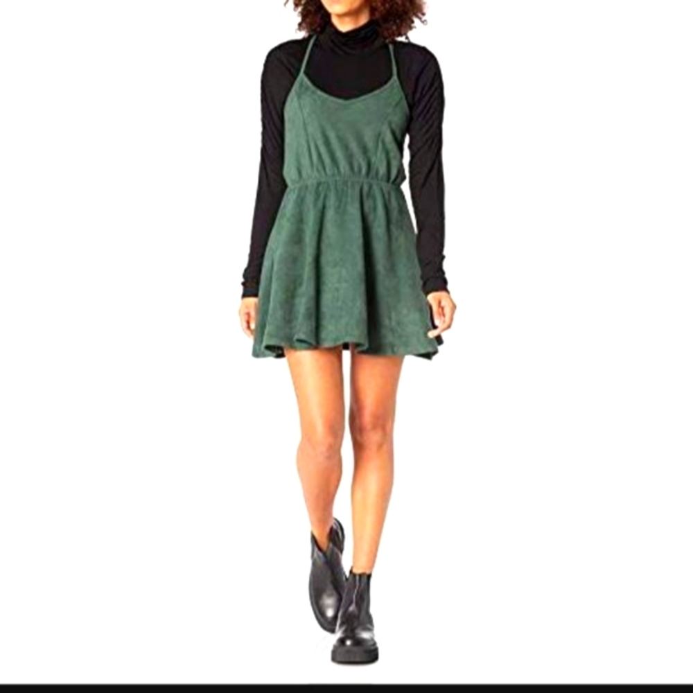 NEW Kendall and Kylie suede green dress